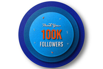 Thank you 100k followers design with paper texture