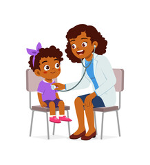 doctor do examine to little kid to check the illness