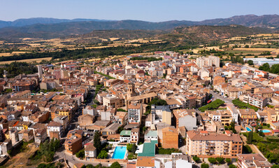 Fototapeta premium Top view of the city of Tremp in Spain. View from above
