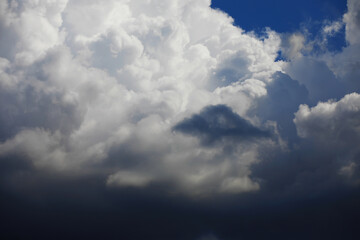 Fototapeta na wymiar High clouds in the summer sky. Sky background. Meteorological observations of the sky.