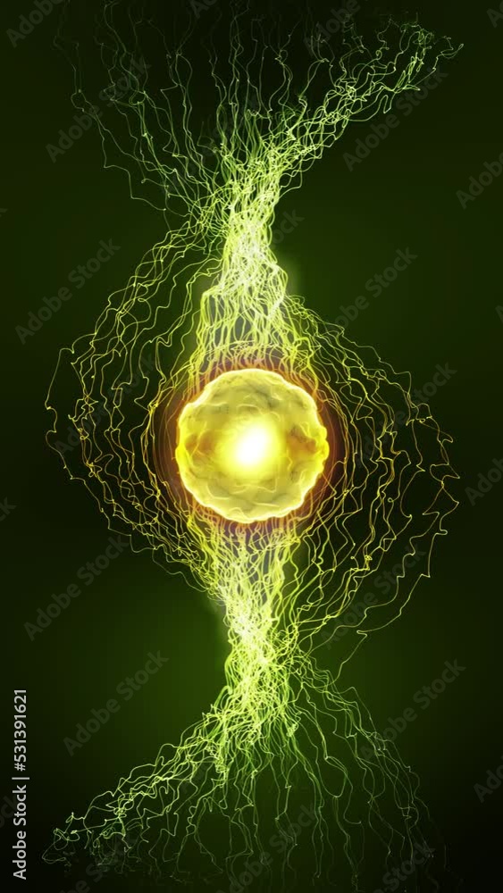 Poster video animation of colorful futuristic lines moving against a dark background - abstract background 
