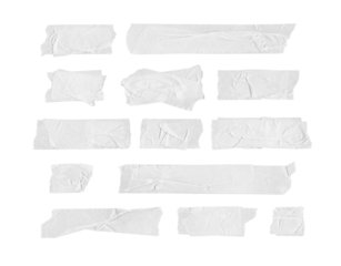 adhesive tapes, masking tape, strips on transparent background, isolated