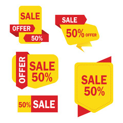 Sale stickers. price tag label. banner sticker. graphic for offer labels design collection
