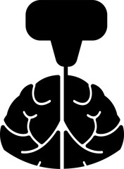 Isolated icon of a human brain receiving surgery. Concept of brain surgery and medicine. 