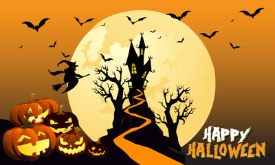 Flat design halloween background