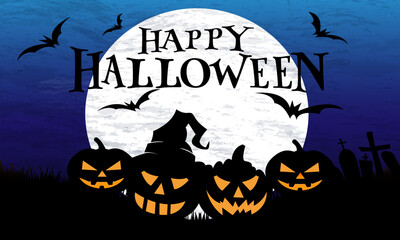 Flat design halloween background,  Gradient halloween background.