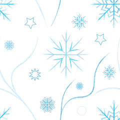 beautiful seamless pattern of snowflakes on a light background