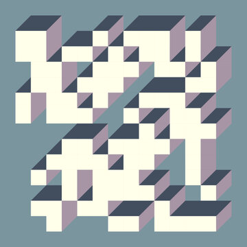 Implementation of Edward Zajec&rsquo;s &ldquo;Il Cubo&rdquo; from 1971. Essentially a Truchet tile set of 8 tiles and rules for placement art illustration