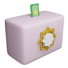 3d rendering of donation box. Charity concept.