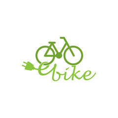 E bike logo design isolated on white background