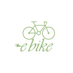 E bike logo design isolated on white background