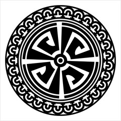 Fototapeta premium Polynesian Style Circular Shape Tattoo M_2209013