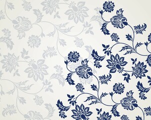 Colorful paisley floral pattern , textile swatch , India	