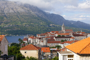 Naklejka na ściany i meble View of the island of Korcula - Croatia