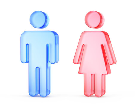 Man and Woman pictogram -Man and Woman 3d icon - 3d rendering