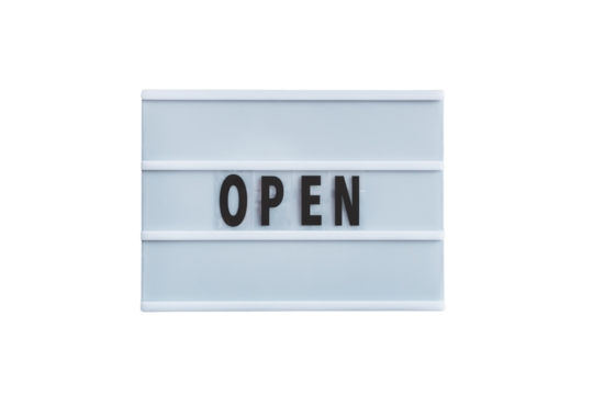 Signboard OPEN of lightbox 