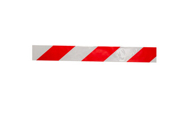 Red and white safety line isolated on white