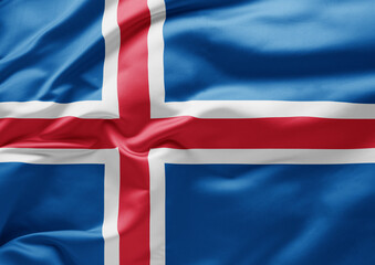 Fototapeta premium Waving national flag of Iceland