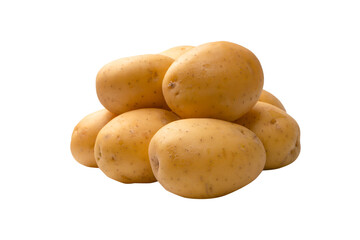 A group of fresh tasty potato isolated on white background.