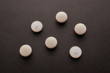 beige and pink handmade  buttons, covered fabric buttons