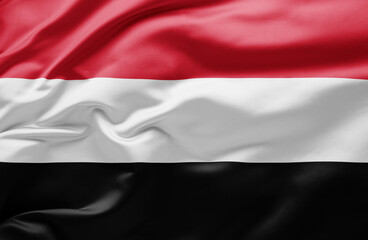 Waving national flag of Yemen