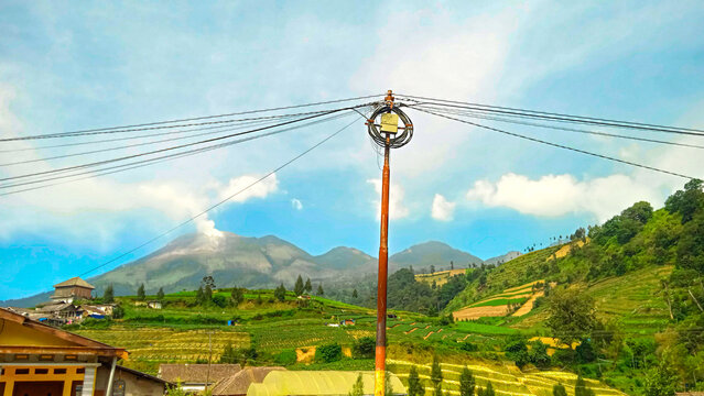 A view from a village at the foot of Mount Welirang