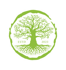 Vibrant Tree Logo Vector Sign