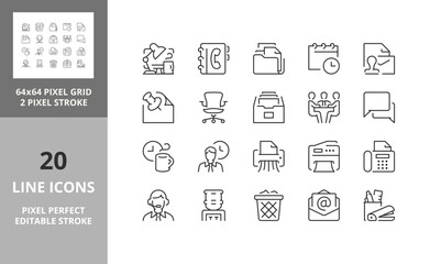 office 64px and 256px editable vector set