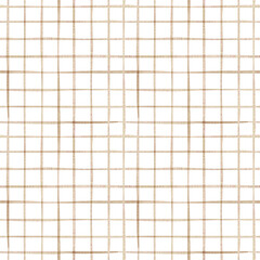 Colorful brown checkered pattern. Seamless watercolor abstract geometric pattern