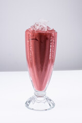 glass of yogurt with strawberry