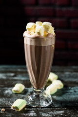 chocolate cocktail with marshmallows