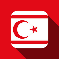 Turkish Republic of Northern Cyprus flag, official colors. Vector illustration.