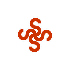 Abstract linear plus human gradient cross road icon logo modern design minimal style illustration. Wave motion vector lines emblem signs symbols logotype