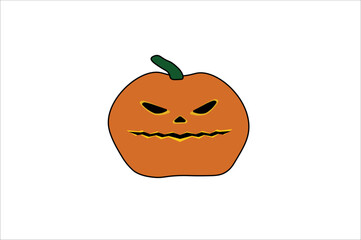 Halloween 3d pumpkin vector on white background. for illustration