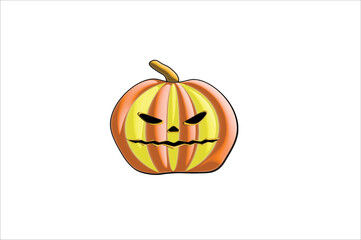 Halloween 3d pumpkin vector on white background. for illustration