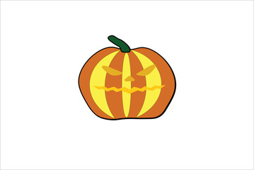 Halloween 3d pumpkin vector on white background. for illustration
