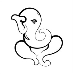 Ganesha The Lord Of Wisdom Calligraphic Style M_2208034