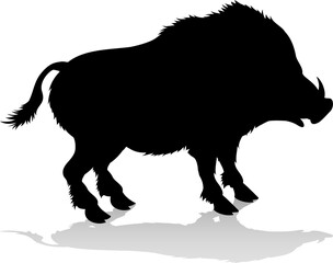 Obraz na płótnie Canvas Boar Warthog Animal Silhouette