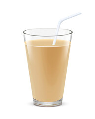 グラス カフェオレ 飲み物 イラスト リアル