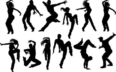 Street Dance Dancer Silhouettes