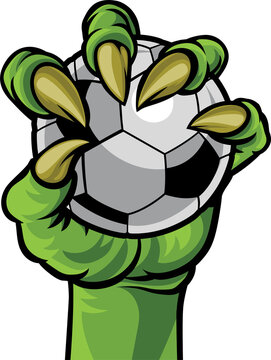 Claw Monster Hand Holding a Soccer Ball
