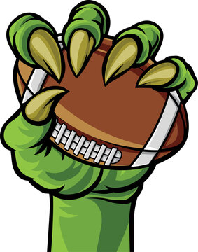 Claw Monster Hand Holding a Football Ball