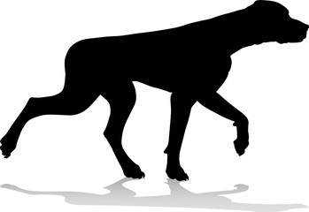 A detailed animal silhouette of a pet dog