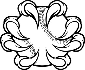 Monster claw holding Baseball Ball