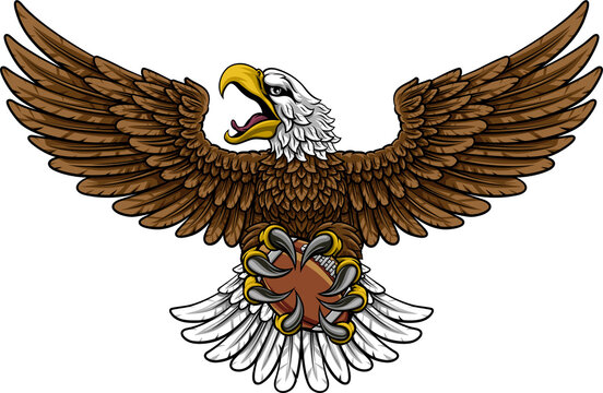 Bald Eagle Hawk Flying American Football Mascot