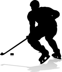 Ice Hockey Player Silhouette