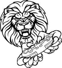 Lion Gamer Mascot