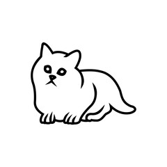 vector cat in the shape of a line on a white background