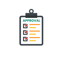 Approval Document List With Check Marks And Clipboard stock illustration