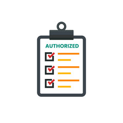 Authorized Document List With Check Marks And Clipboard stock illustration